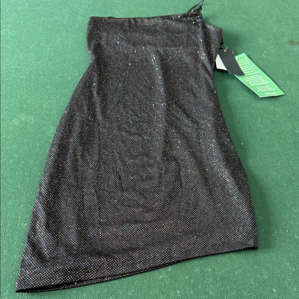 Chic Asymmetrical Black Glitter Skirt.  CAJA. #‎ 1. C